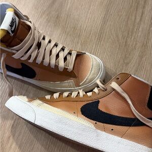 Nike Brown and Black High-Top Sneakers
